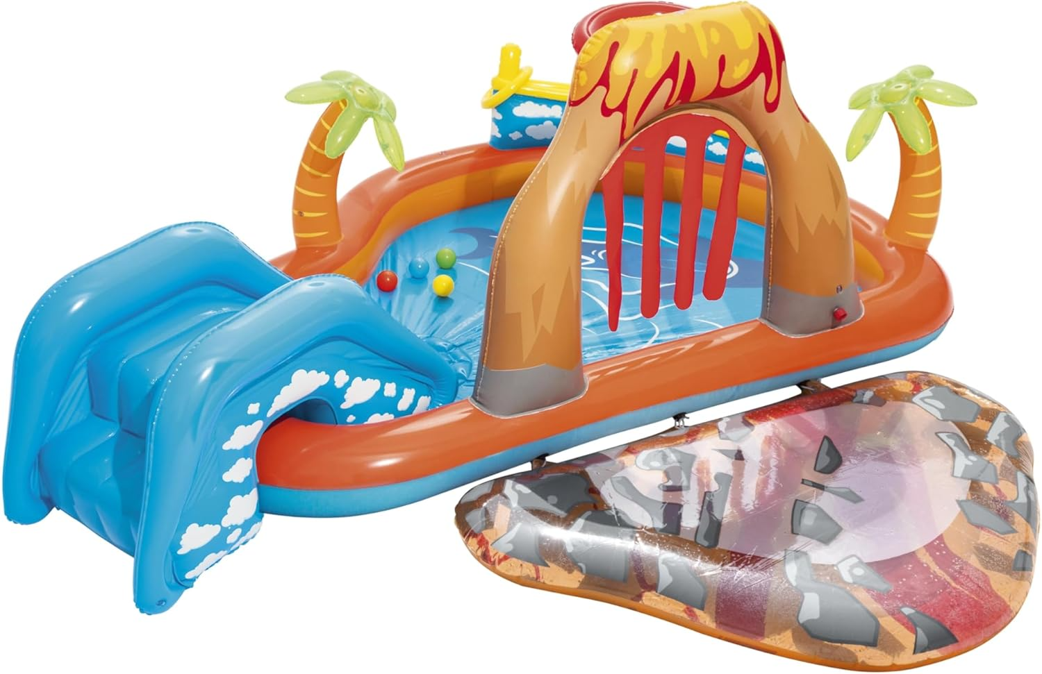 Air de Jeux Gonflable Bestway 53069 Lava Lagoon Toboggan Amovible et Fontaine à Eau - مركز الألعاب المائي المتكامل للأطفال
