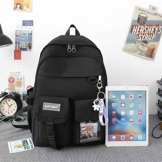 Ensemble de sacs d’école Kawai pour adolescents 4Pcs Guiyu V3 Bleu – محفظة 4 قطع كاواي أزرق