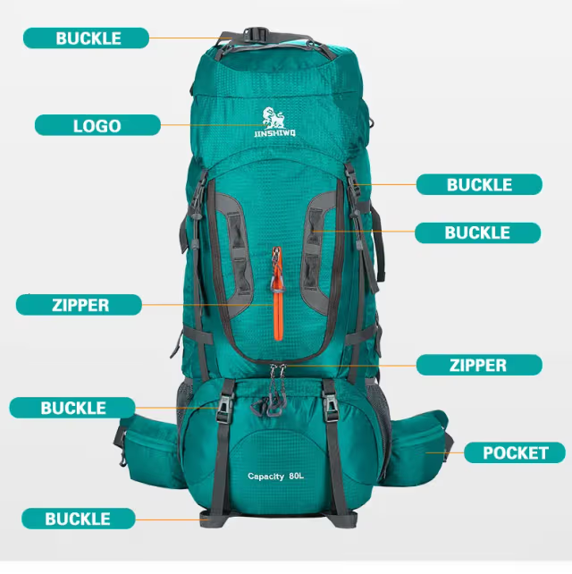 Sac à dos randonnée professionnel 80 L étanche, système de soutien dorsal léger