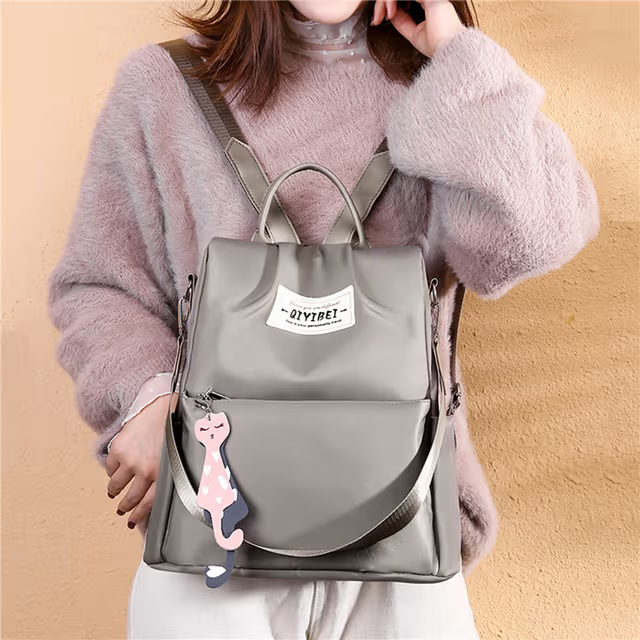 Sac à dos oxford Antivol étanche Pour Femme - Gris