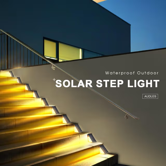 Éclairage Solaire pour Escaliers et Marches Extérieures Étanche IP67 - مصابيح السلالم والأدراج الشمسية الذكية المقاومة للماء