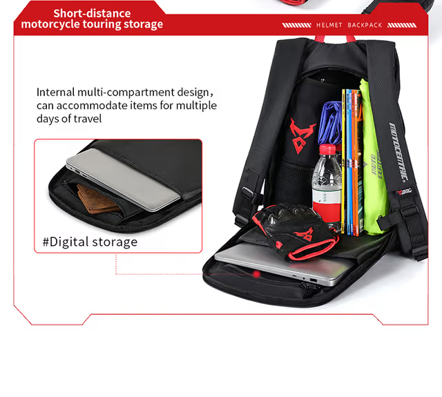 Sac à Dos MOTOCENTRIC pour Casque de Moto - حقيبة ظهر المخصصة لخوذة الدراجة النارية