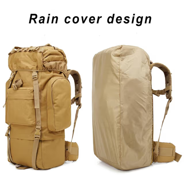 Sac à dos Randonnée professionnel en toile de Camouflage étanche à double épaule 90 L – kaki