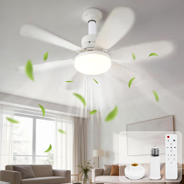 Ventilateur de Plafond Lumineux à Douille avec Télécommande 80w