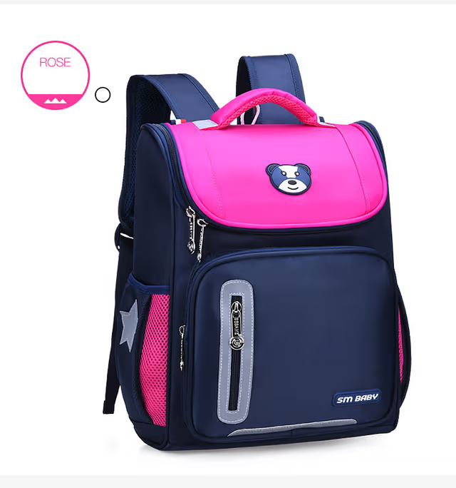 Sac à Dos orthopédique d’école primaire pour Enfant Garçon et Fille Étanche – Rose