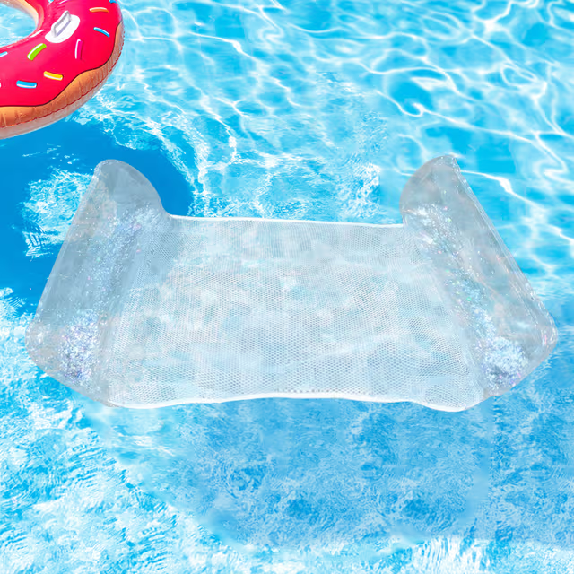 Hamac de Piscine Flottant Multifonction 4en1 Design Glitter, Confort Aquatique