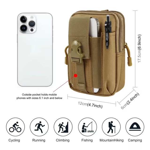 Pochette Sac banane multifonction avec support pour téléphone