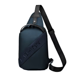 Fashion Black Sac de poitrine décontracté pour hommes avec bandoulière LX068 - Noir