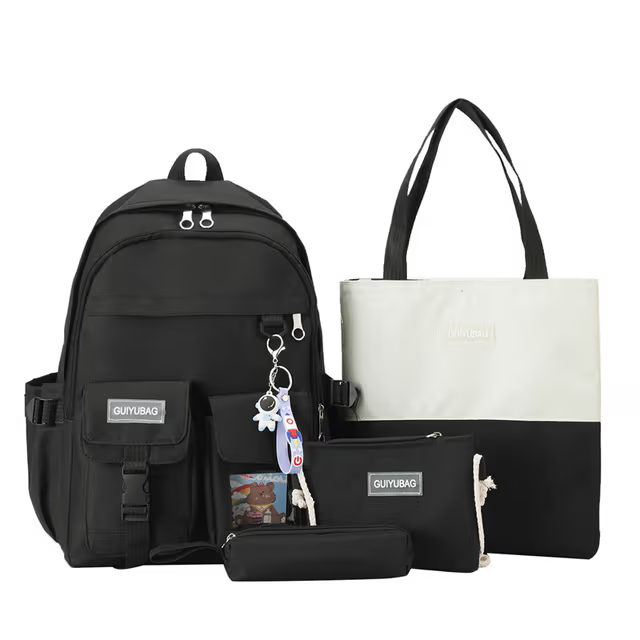 Ensemble de sacs d’école Kawai pour adolescents 4Pcs Guiyu V3 Bleu – محفظة 4 قطع كاواي أزرق
