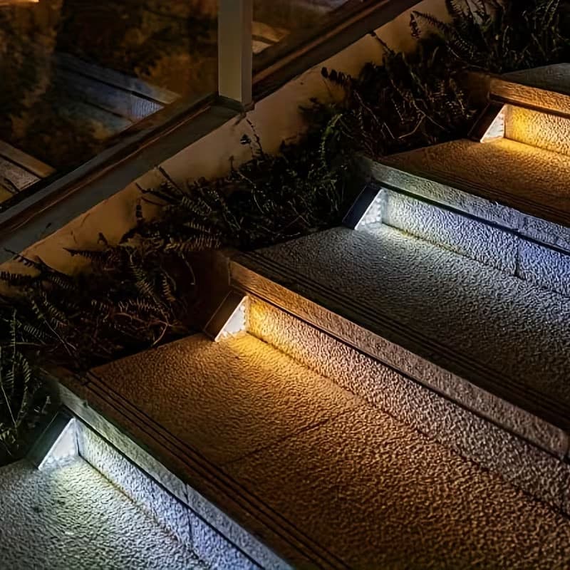 Éclairage Solaire pour Escaliers et Marches Extérieures Étanche IP67 - مصابيح السلالم والأدراج الشمسية الذكية المقاومة للماء