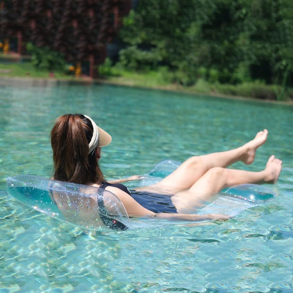 Hamac de Piscine Flottant Multifonction 4en1 Design Glitter, Confort Aquatique - أرجوحة المسبح العائمة والمريحة 4 في 1 بنسيج شبكي متين