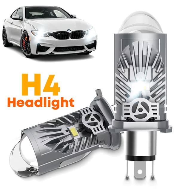 Kit Lampes Projecteur LED H4 36W Éclairage Full LED 6000K - طقم مصابيح بروجيكتور مدمجة للسيارات والدراجات