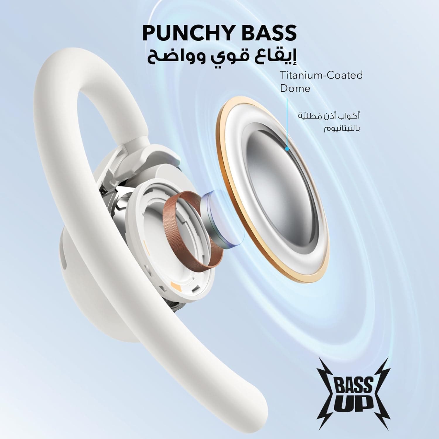 Écouteurs Open-Ear soundcore by Anker V20i Crochets Ajustables Autonomie 36H et Lumières LED - سماعات أنكر اللاسلكية ذات التصميم المفتوح والخطاف القابل للتعديل