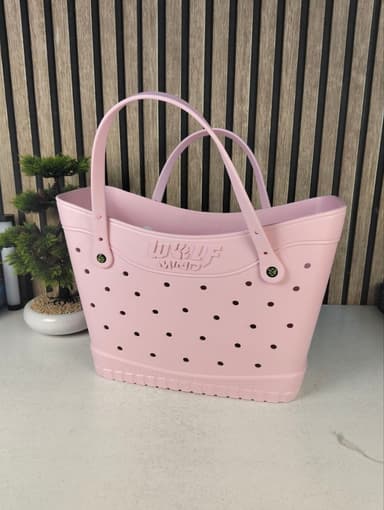 Sac de Plage Eva et Silicone Garni de Trous Grand Cabas Imperméable Tendance pour Été - حقيبة الشاطئ السيليكونية العصرية المقاومة للماء