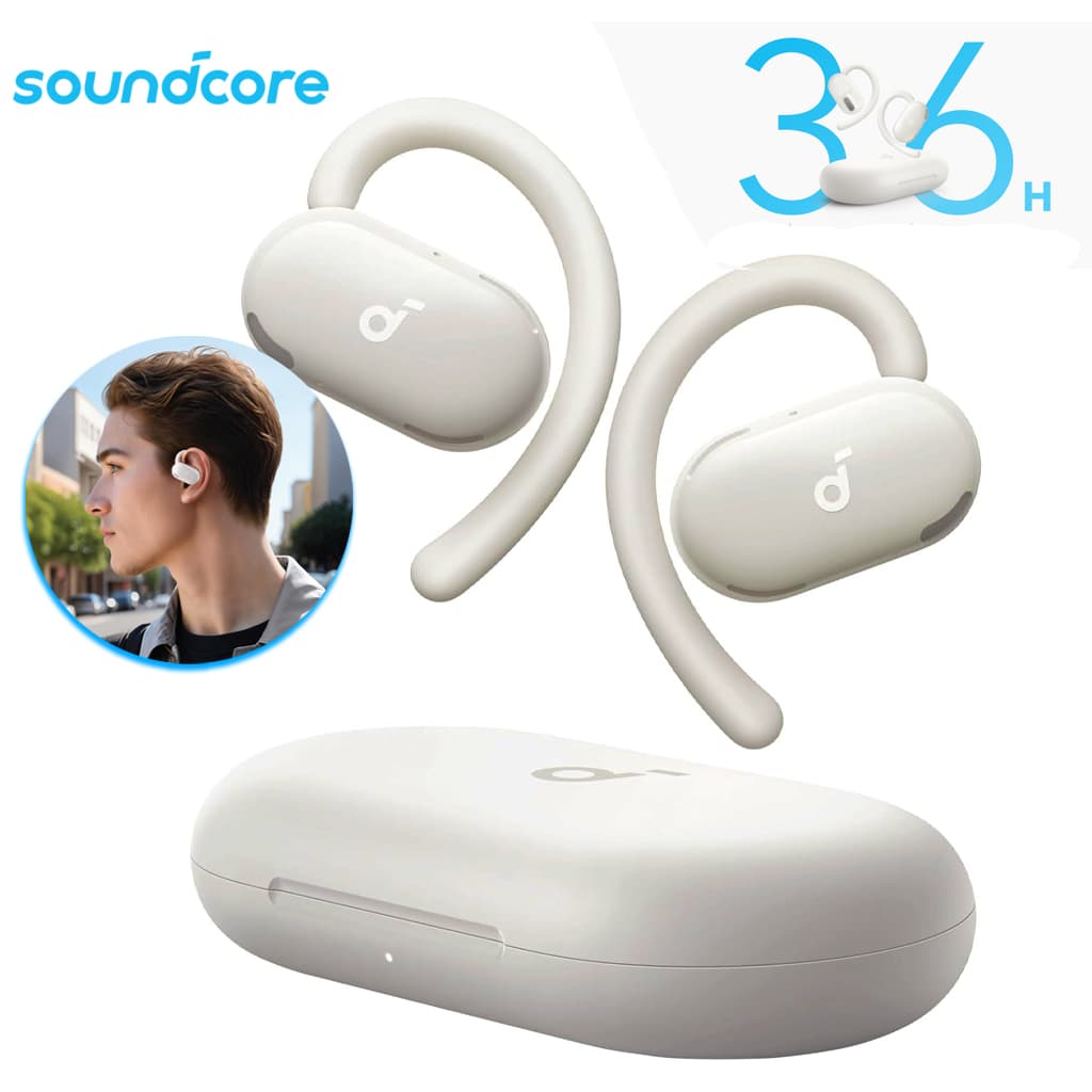 Écouteurs Open-Ear soundcore by Anker V20i Crochets Ajustables Autonomie 36H et Lumières LED - سماعات أنكر اللاسلكية ذات التصميم المفتوح والخطاف القابل للتعديل