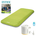 Matelas de Camping Gonflable Intex 64097NP - Technologie Fiber-Tech avec Pompe USB150 - مرتبة التخييم الهوائية "إنتكس" الفردية فائقة الخفة مع مضخة
