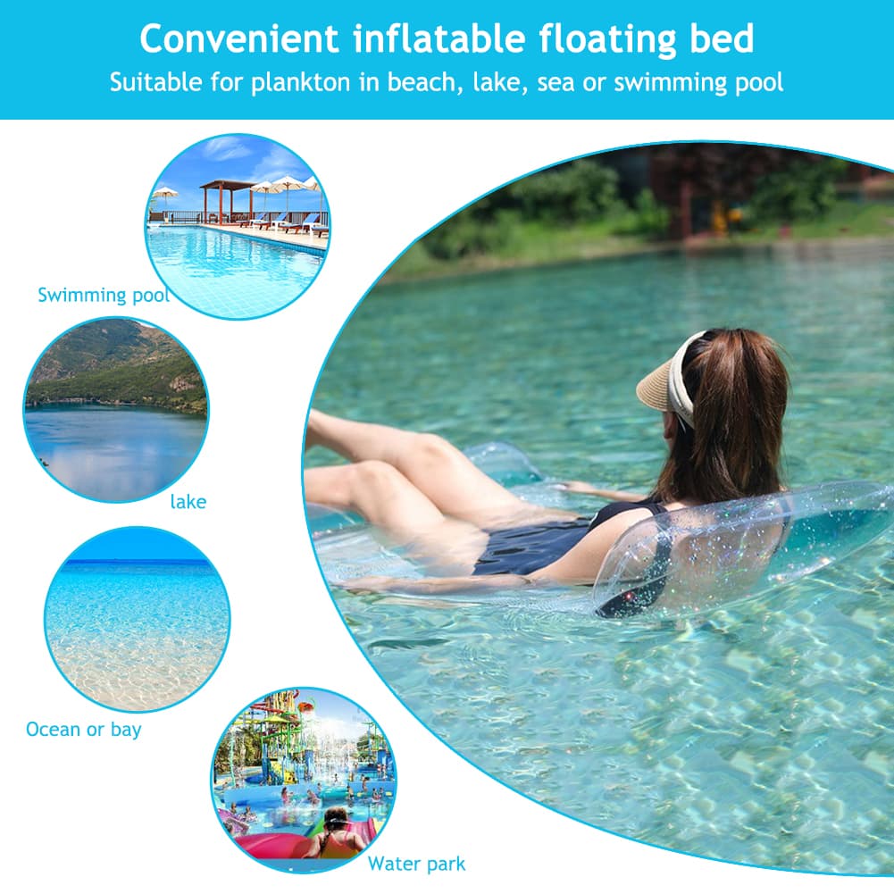 Hamac de Piscine Flottant Multifonction 4en1 Design Glitter, Confort Aquatique - أرجوحة المسبح العائمة والمريحة 4 في 1 بنسيج شبكي متين