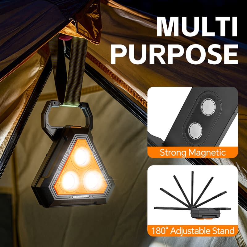 Lampe de Travail Portable pour Multi-usages Base Magnétique Rechargeable USB - مصباح محمول متعدد الوظائف بقاعدة مغناطيسية