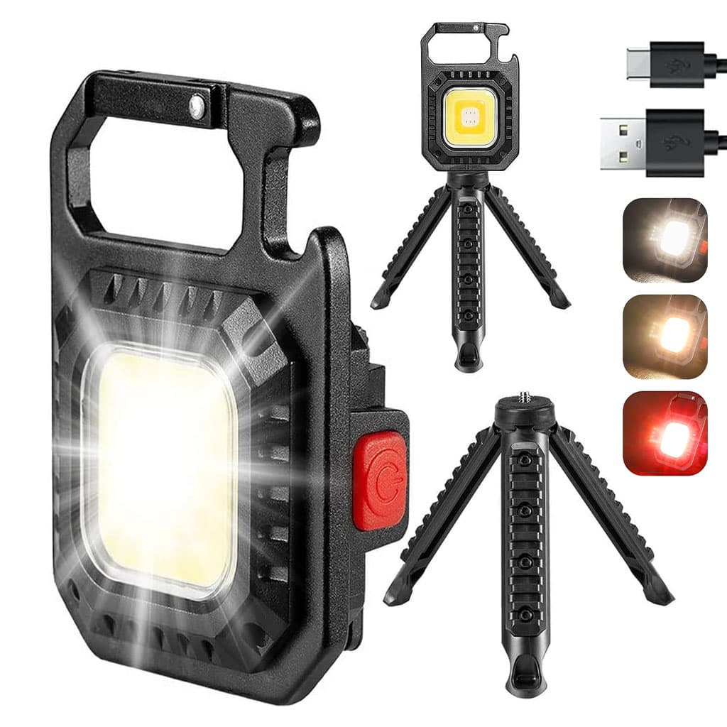 Mini Lampe de Poche COB LED Portable Rechargeable avec Trépied - مصباح متعدد الوظائف مع حامل