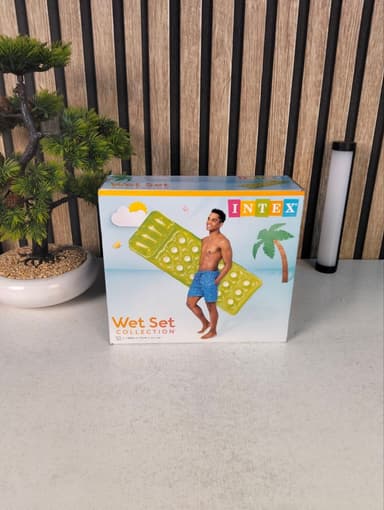 Matelas Gonflable de Piscine Intex 58890EU Avec Oreiller et Porte-Gobelets - عوامة المسبح الهوائية الفاخرة مع مسند رأس وحامل أكواب من إنتكس