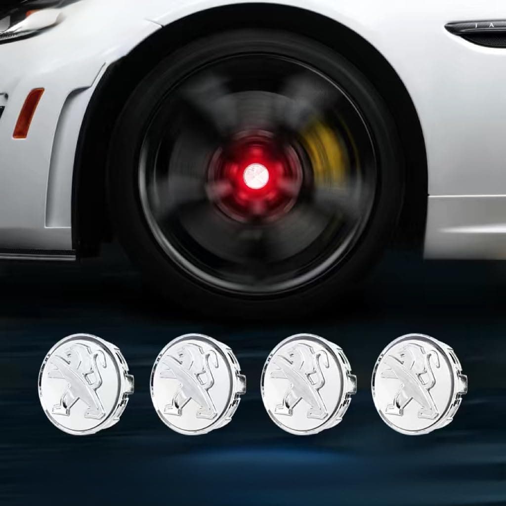 Pack de 4 Cache-Moyeu de Roue LED Lumineux Protection Étanche et Installation Facile - طقم أغطية محاور عجلات السيارة ليد المضيئة (4 قطع)