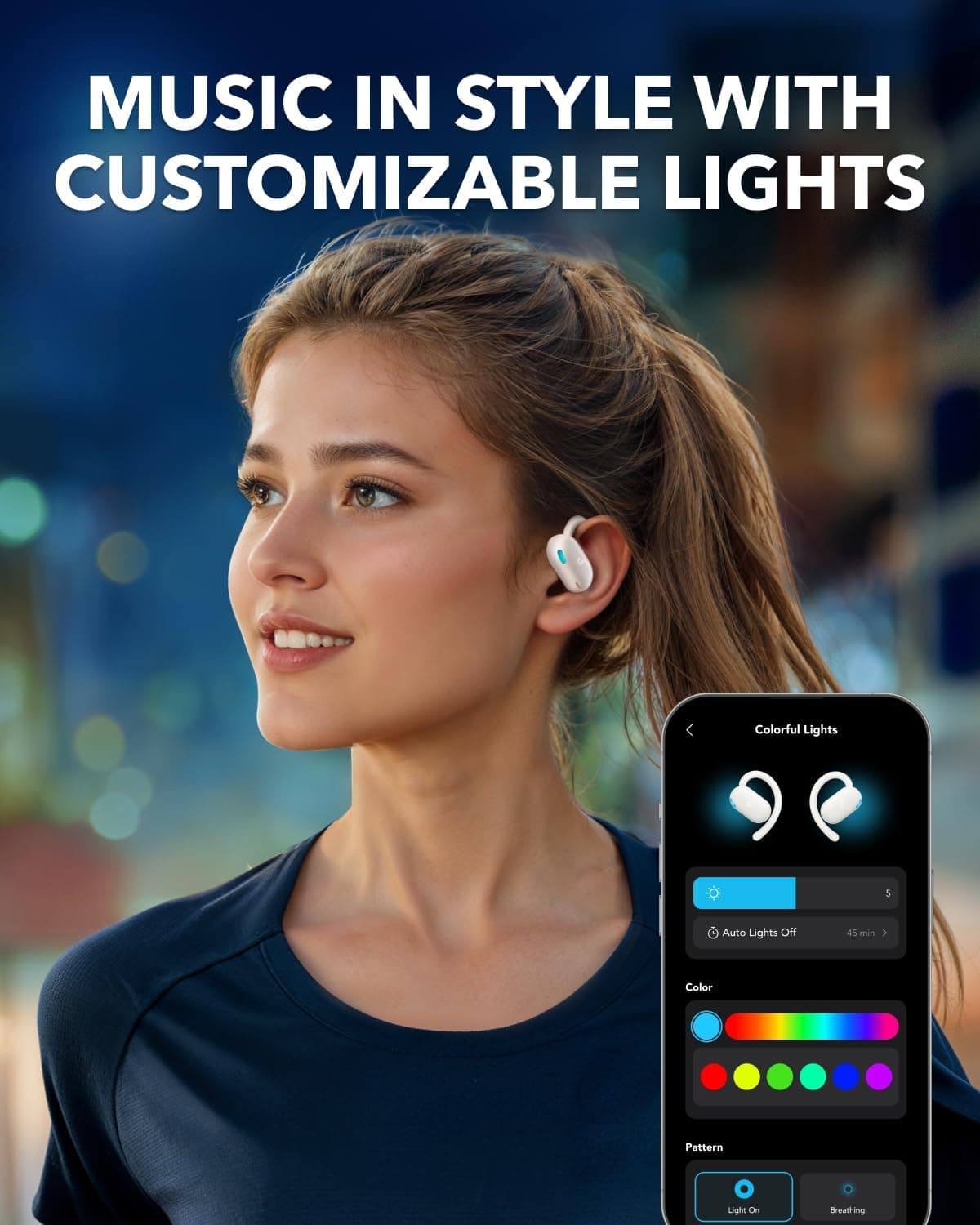 Écouteurs Open-Ear soundcore by Anker V20i Crochets Ajustables Autonomie 36H et Lumières LED - سماعات أنكر اللاسلكية ذات التصميم المفتوح والخطاف القابل للتعديل