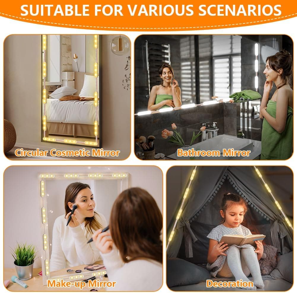 Kit d'Éclairage 10 LED pour Miroir de Maquillage Contrôle Tactile - أشرطة إضاءة مرآة الماكياج