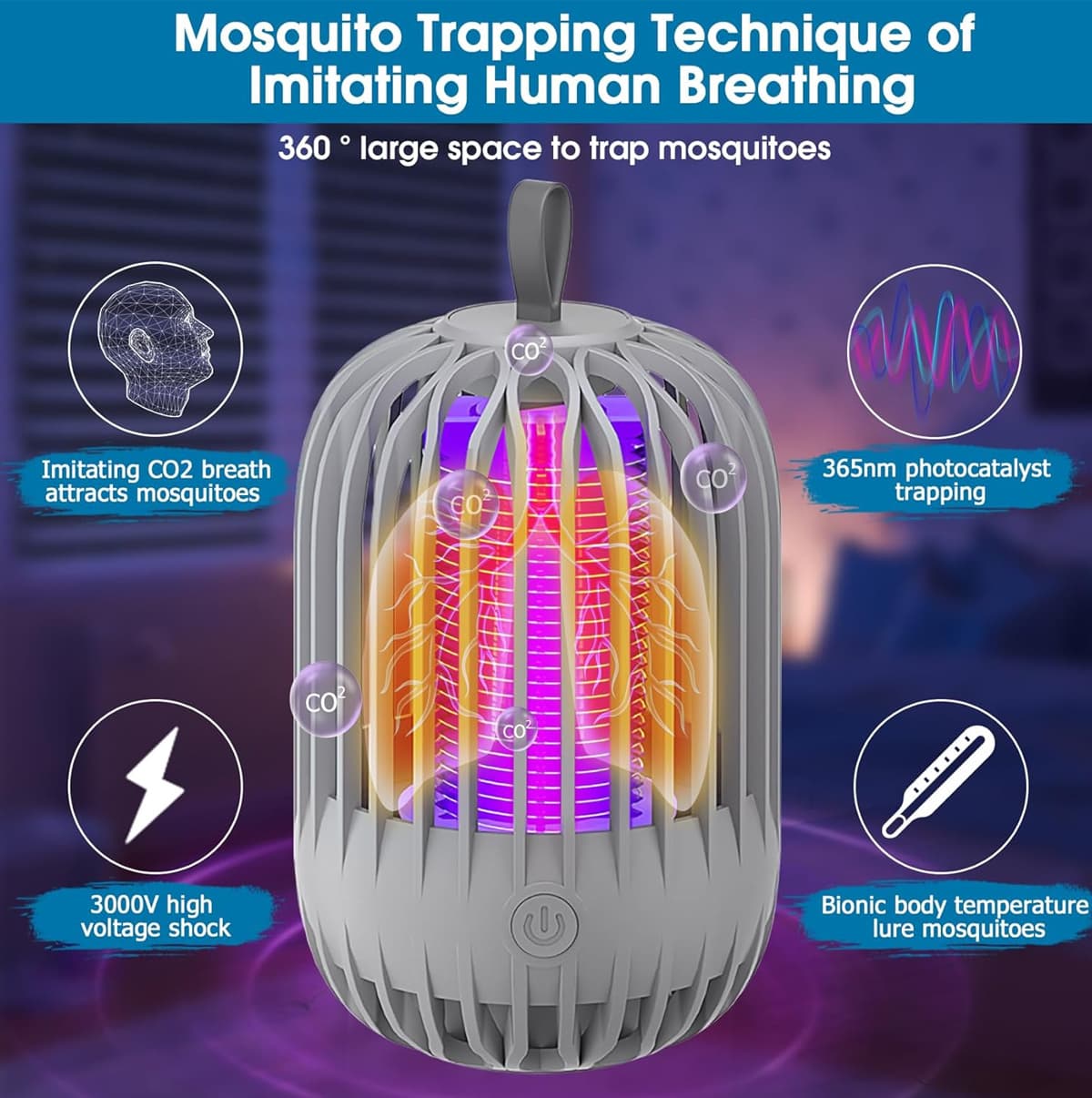 Appareille de Moustiques et Insectes Électrique Puissante et Portable Sans Produits Chimiques - صاعق وقاتل البعوض والحشرات