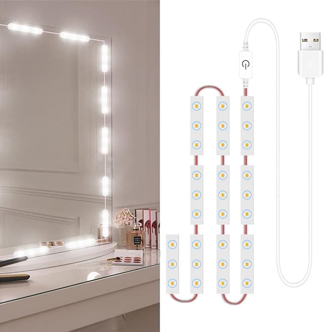 Kit d'Éclairage 10 LED pour Miroir de Maquillage Contrôle Tactile - أشرطة إضاءة مرآة الماكياج