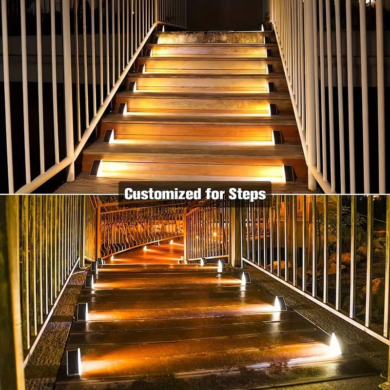 Éclairage Solaire pour Escaliers et Marches Extérieures Étanche IP67 - مصابيح السلالم والأدراج الشمسية الذكية المقاومة للماء
